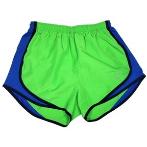 Nike Dri-Fit Small Women's Running Shorts Bright Green Blue Athletic Lightweight